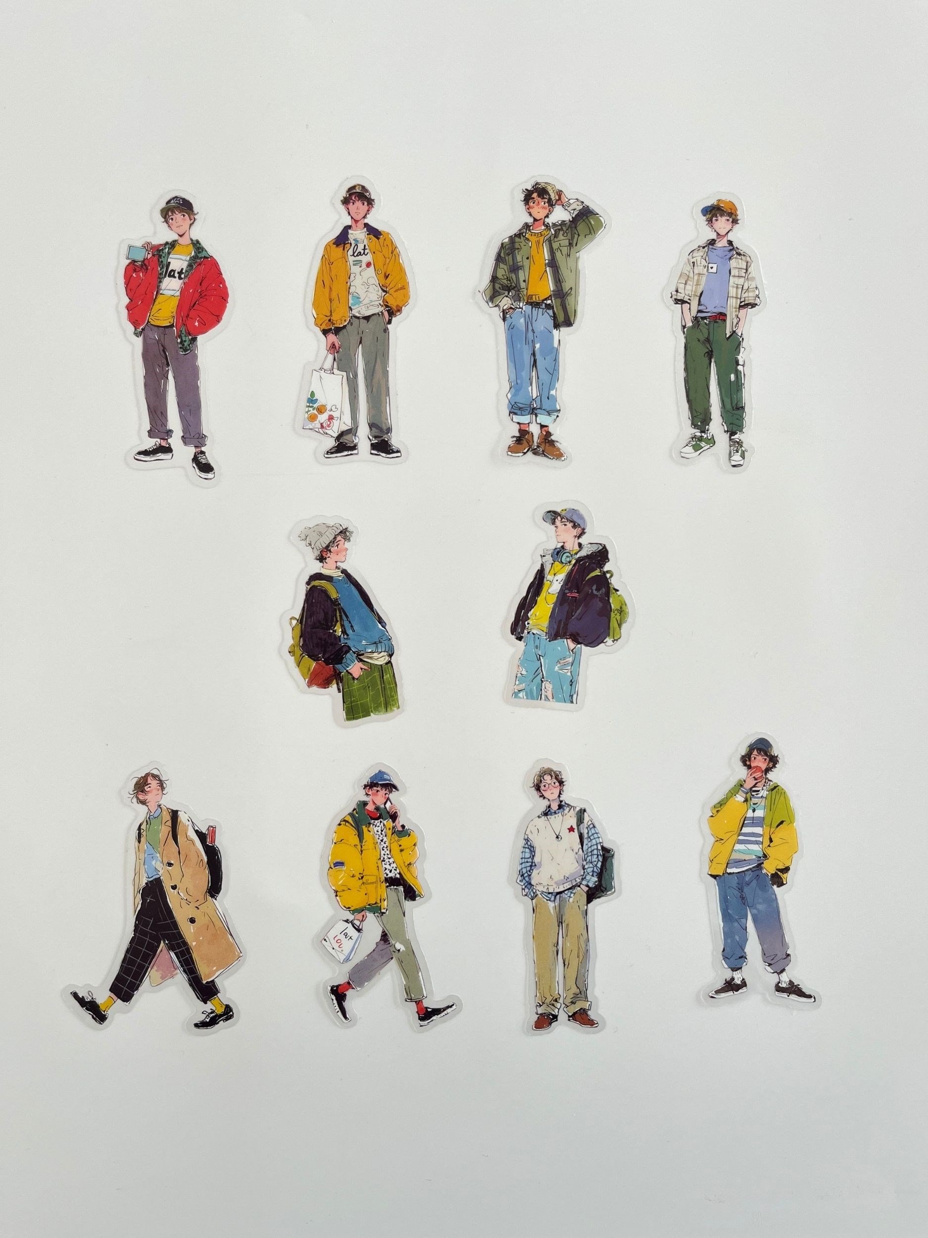 Street Trendy Men Erkek Modası Temalı 20 Adet Dekoratif Sticker Seti/ Etiket/Çıkartma
