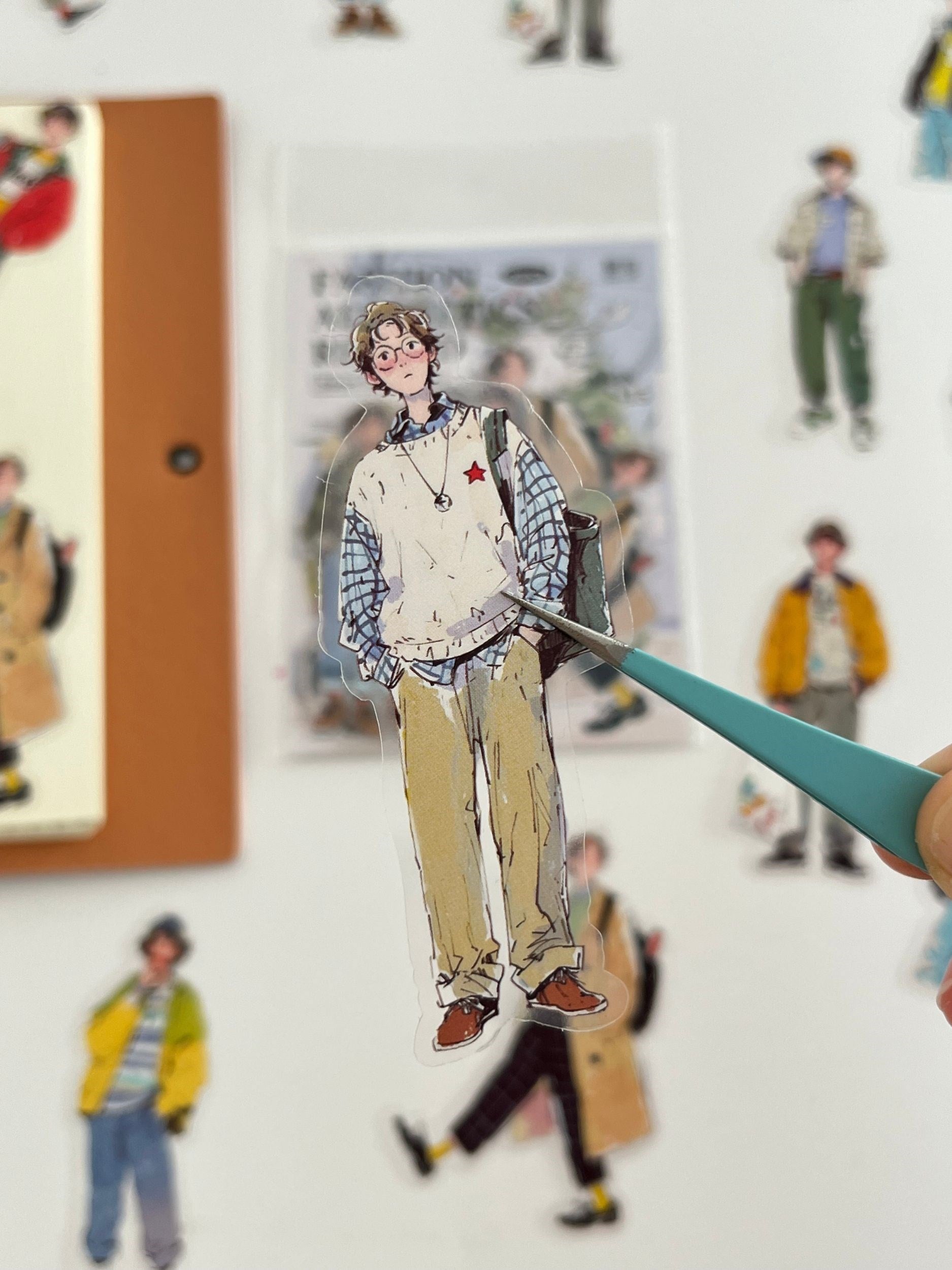 Street Trendy Men Erkek Modası Temalı 20 Adet Dekoratif Sticker Seti/ Etiket/Çıkartma