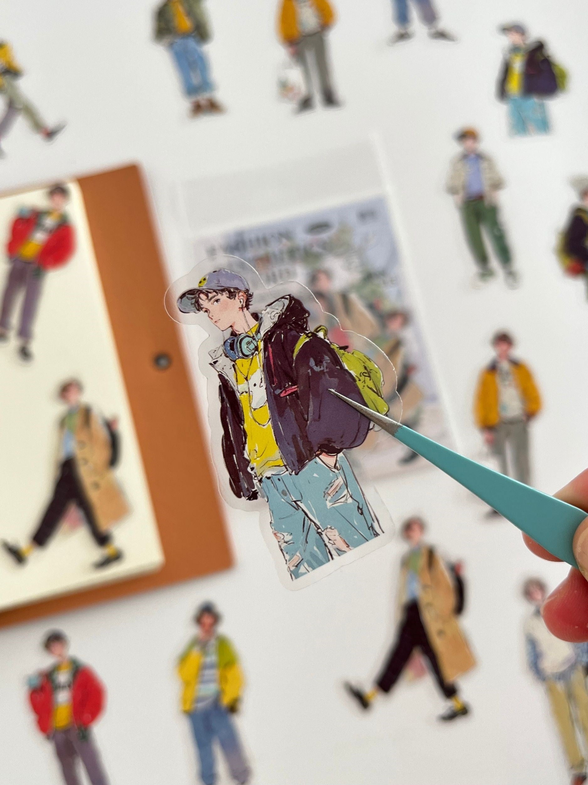Street Trendy Men Erkek Modası Temalı 20 Adet Dekoratif Sticker Seti/ Etiket/Çıkartma