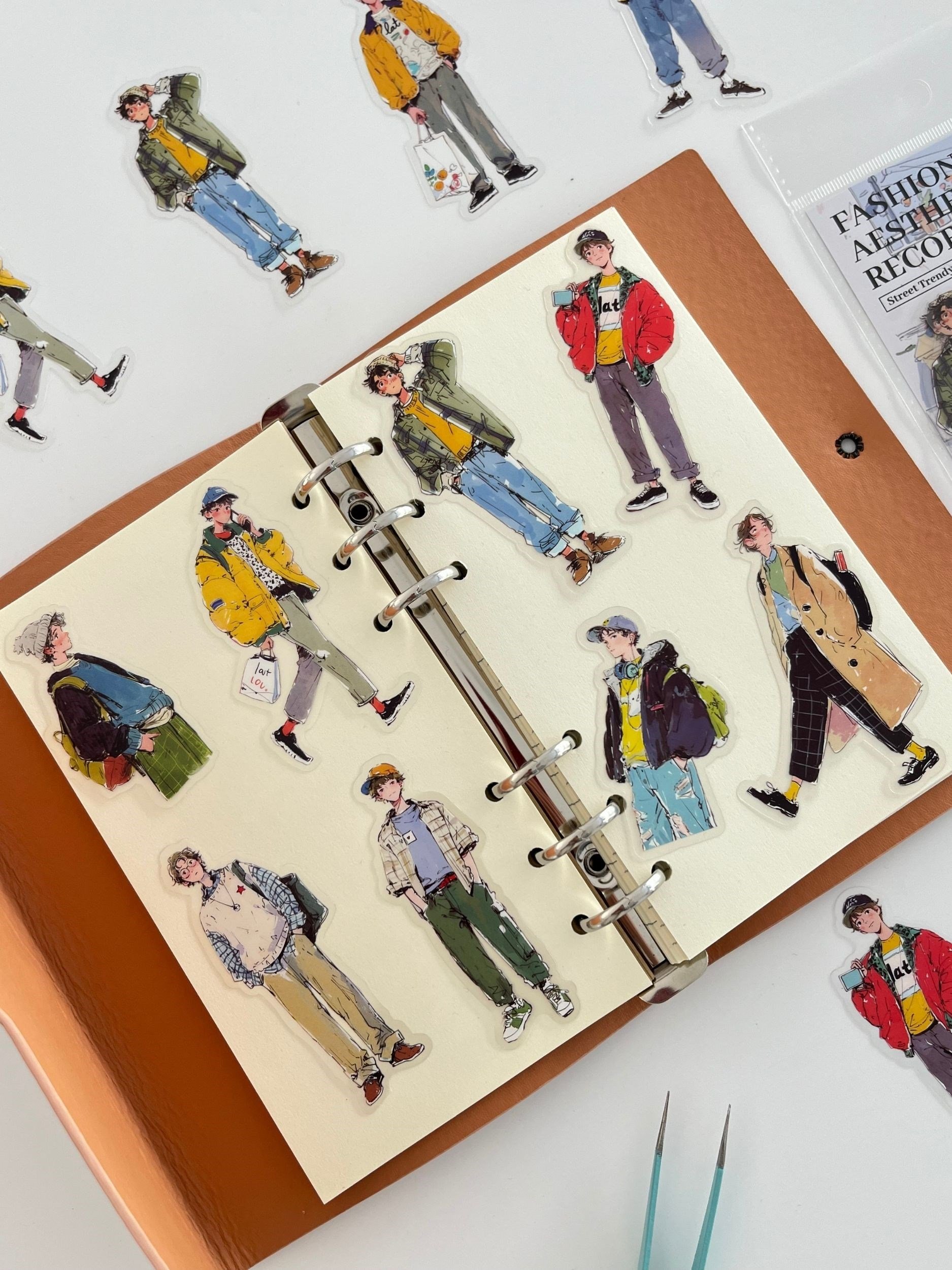 Street Trendy Men Erkek Modası Temalı 20 Adet Dekoratif Sticker Seti/ Etiket/Çıkartma