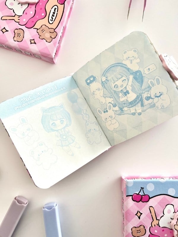 Sweet Bear Dondurma Temalı 130 Yaprak Renkli Mini Planlayıcı/Not Defteri/Mıknatıslı Ajanda