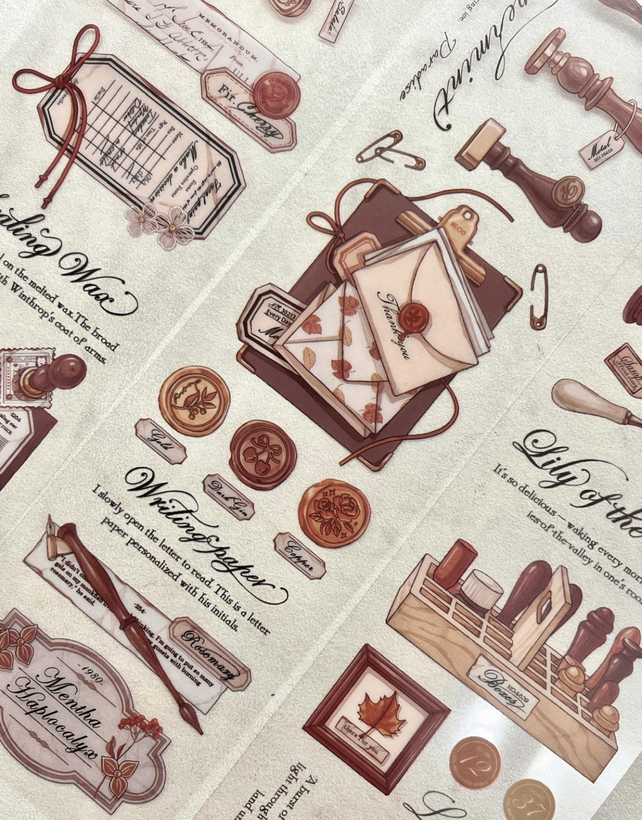 The İmprint Of Time Retro Mühür Ve Damga Temalı 6 Yaprak Şeffaf Pet Sticker/ Çıkartma / Bullet Journal / Su Geçirmez