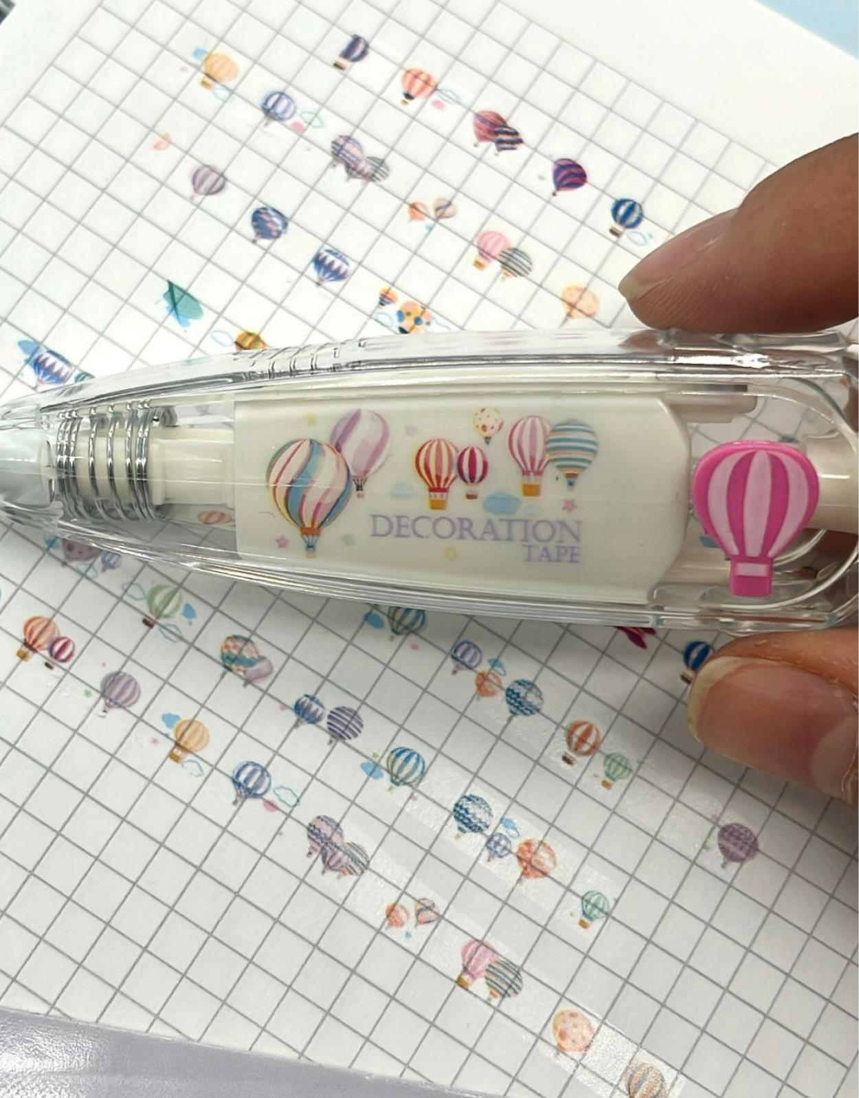 Uçan Balon Desenli Süsleme Bandı Tipex / Tipeks / Bullet Journal