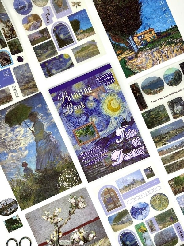 Van Gogh Masterpiece Painting 30 Yaprak 505 Adet Sticker 20 Yaprak Scrapbook Kağıdı/Etiket/Çıkartma