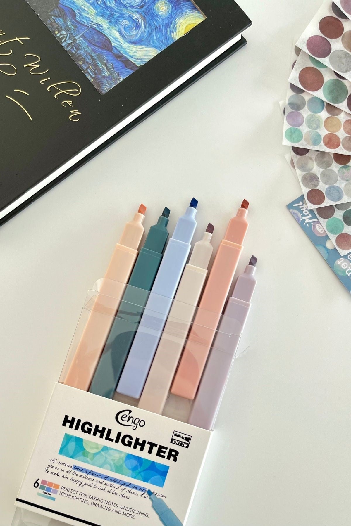 Van Gogh & Monet Esintili Art Collection 3 Parça Journal Seti / Marker / Ayraç / Defter / Sticker