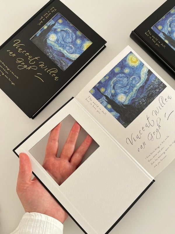 Van Gogh Yıldızlı Gece Tasarımı Çizgili Sert Kapak Defter/Ajanda/Planlayıcı/Bullet Journal