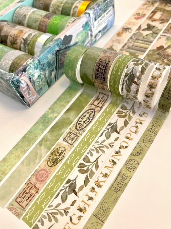 Vintage Botanical Garden 24'lü Dekoratif Washi Bant Koleksiyon Seti/Washi Tape/Desenli Bant