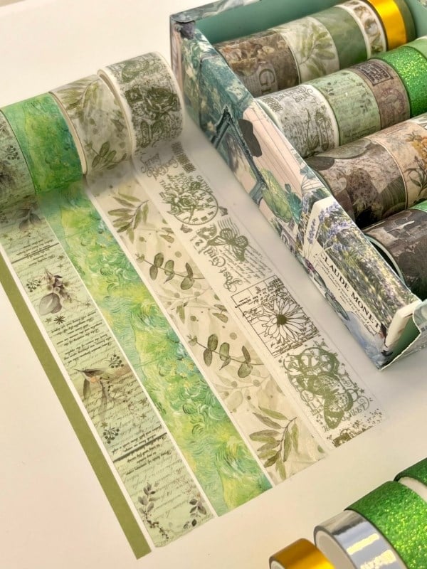 Vintage Botanical Garden 24'lü Dekoratif Washi Bant Koleksiyon Seti/Washi Tape/Desenli Bant