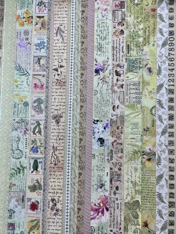 Vintage Botanik Temalı 20’li Washibant Seti-Wilderness Remains Serisi (20*2m)/Masking Tape/Desenli Bant