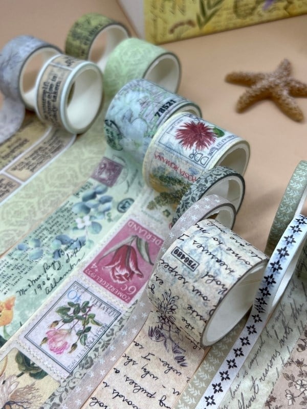 Vintage Botanik Temalı 20’li Washibant Seti-Wilderness Remains Serisi (20*2m)/Masking Tape/Desenli Bant
