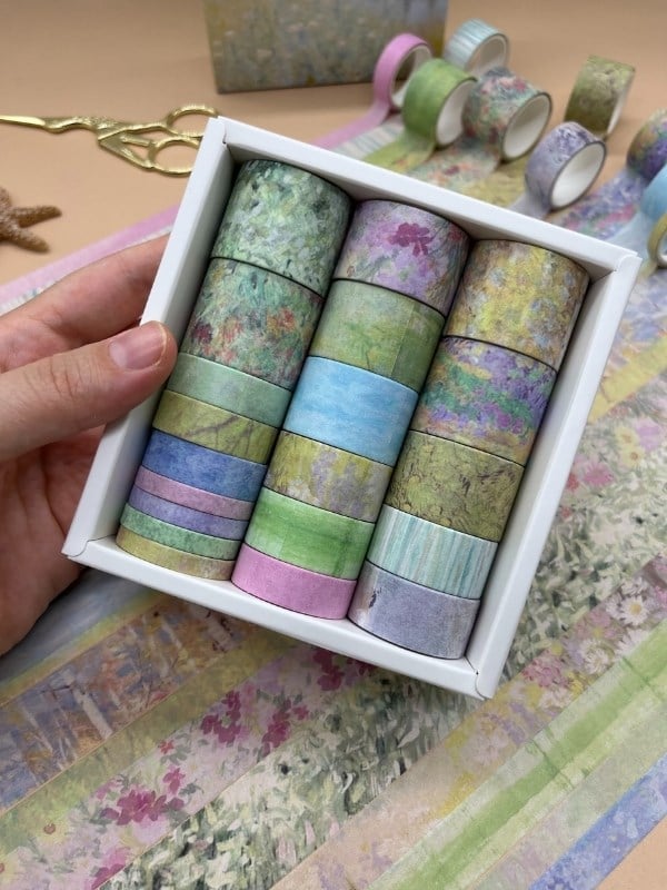 Vintage Doğa Temalı 20’li Washibant Set The Silence In The Painting Serisi (20*2m) Masking  Tape/Desenli Bant 