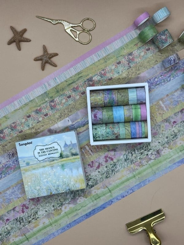 Vintage Doğa Temalı 20’li Washibant Set The Silence In The Painting Serisi (20*2m) Masking  Tape/Desenli Bant 