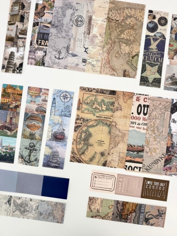 Vintage Global Travel Seyahat Temalı 154 Parça Dopdolu Journal Scrapbook Seti/Defter/Washi Bant
