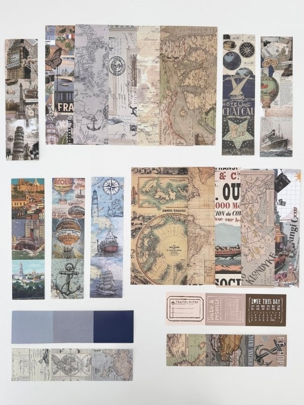 Vintage Global Travel Seyahat Temalı 154 Parça Dopdolu Journal Scrapbook Seti/Defter/Washi Bant