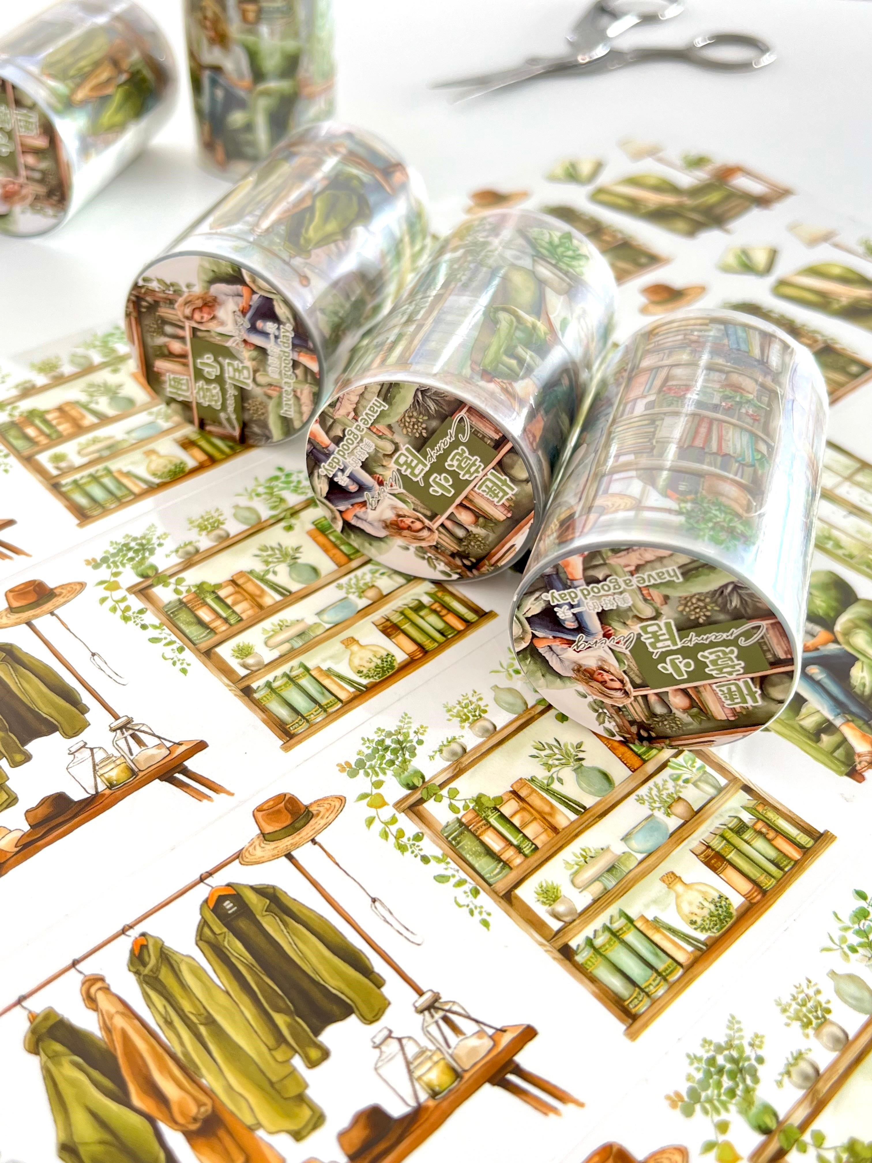Vintage Green Interior Room Yeşil Ev Tasarımı 2m Washi Bant/Masking Tape/Desenli Bant/Bullet Journal