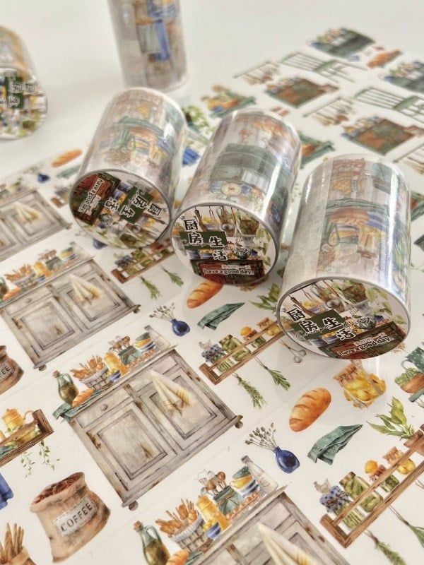 Vintage Kitchen Interior Mutfak Tasarımı 2m Washi Bant/Masking Tape/Desenli Bant/Bullet Journal