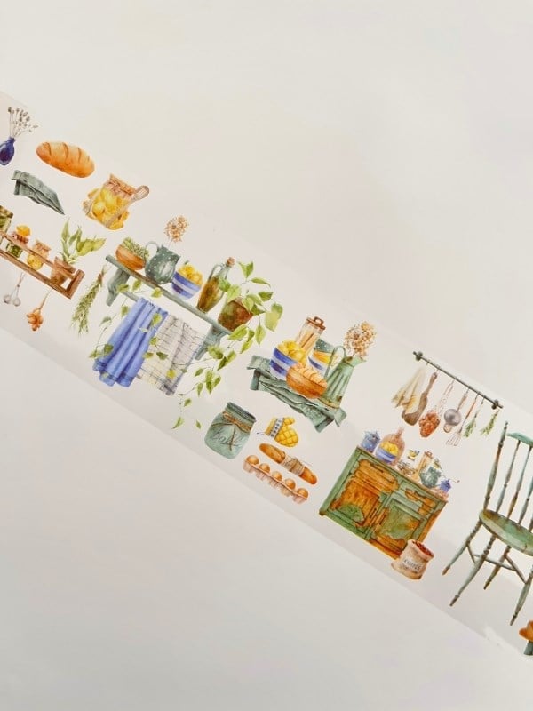 Vintage Kitchen Interior Mutfak Tasarımı 2m Washi Bant/Masking Tape/Desenli Bant/Bullet Journal