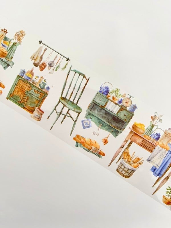 Vintage Kitchen Interior Mutfak Tasarımı 2m Washi Bant/Masking Tape/Desenli Bant/Bullet Journal