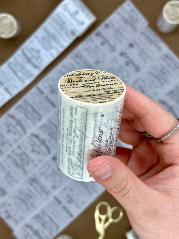 Vintage Letter Kraft 2m*6cm Washi Bant/Eski Kağıt Mektup Desenli Bant/Tipografi/Washi Tape/Masking Tape