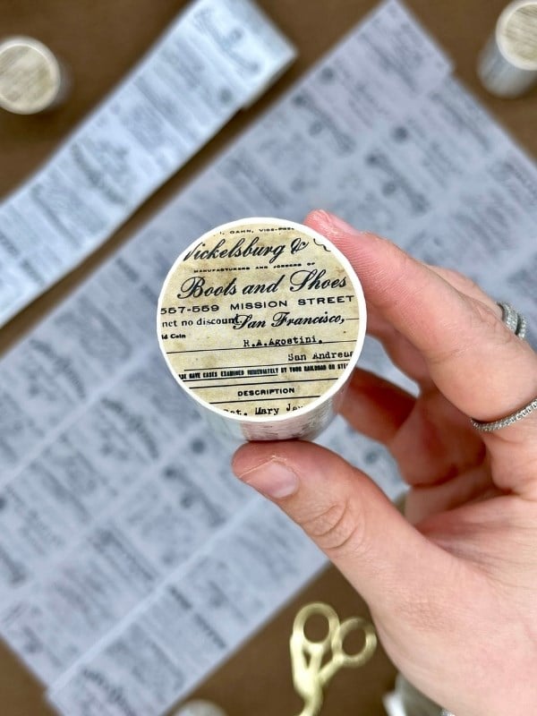 Vintage Letter Kraft 2m*6cm Washi Bant/Eski Kağıt Mektup Desenli Bant/Tipografi/Washi Tape/Masking Tape