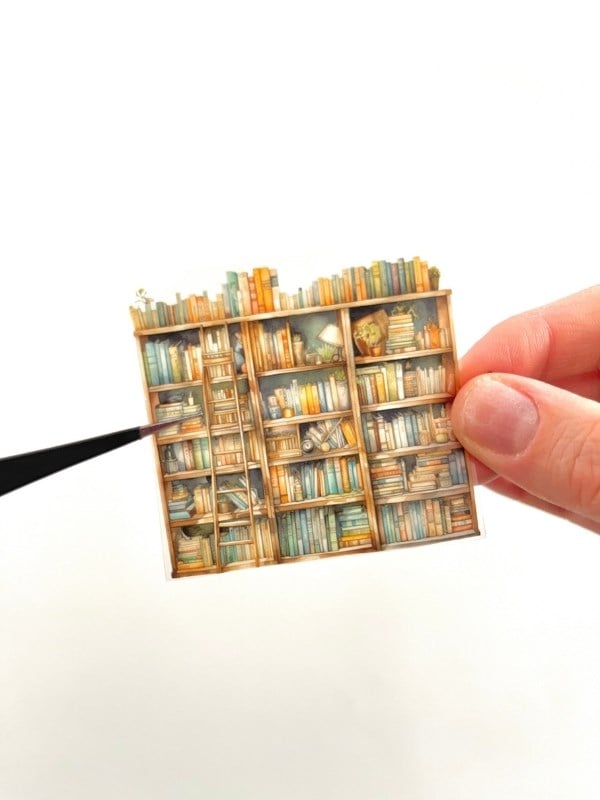 Vintage Library Corner Kütüphane Tasarımı 2m Washi Bant/Masking Tape/Desenli Bant/Bullet Journal