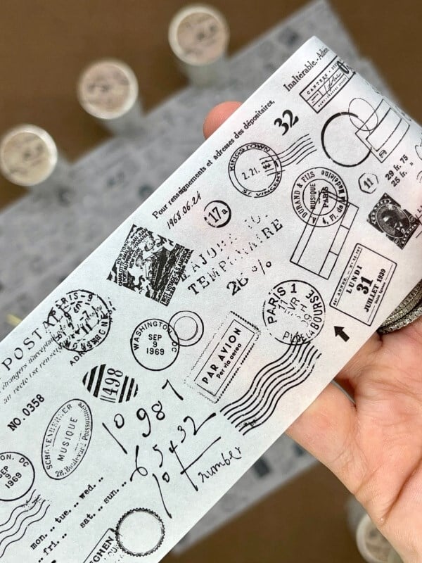 Vintage Postage Letter Kraft 2m*6cm Washi Bant/Kartpostal Damga&Pul Desenli Dekoratif Bant/Washi Tape/Masking Tape