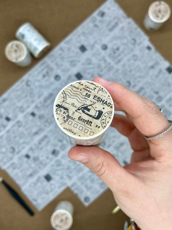 Vintage Postage Letter Kraft 2m*6cm Washi Bant/Kartpostal Damga&Pul Desenli Dekoratif Bant/Washi Tape/Masking Tape