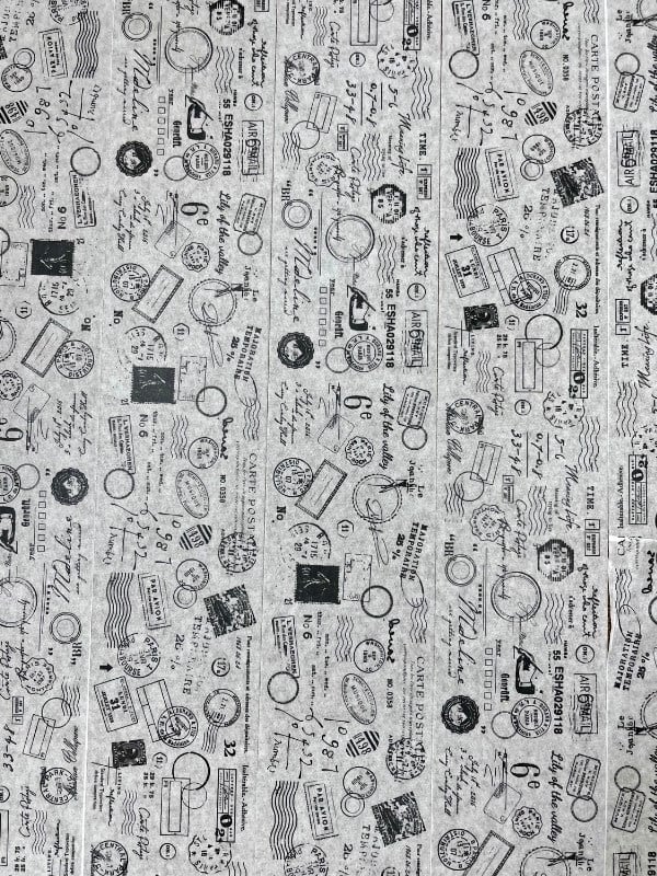 Vintage Postage Letter Kraft 2m*6cm Washi Bant/Kartpostal Damga&Pul Desenli Dekoratif Bant/Washi Tape/Masking Tape