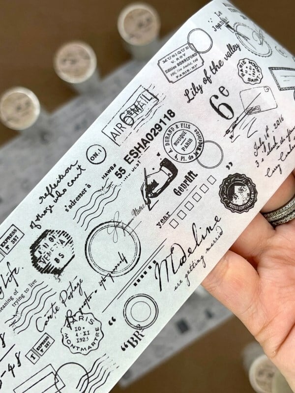 Vintage Postage Letter Kraft 2m*6cm Washi Bant/Kartpostal Damga&Pul Desenli Dekoratif Bant/Washi Tape/Masking Tape