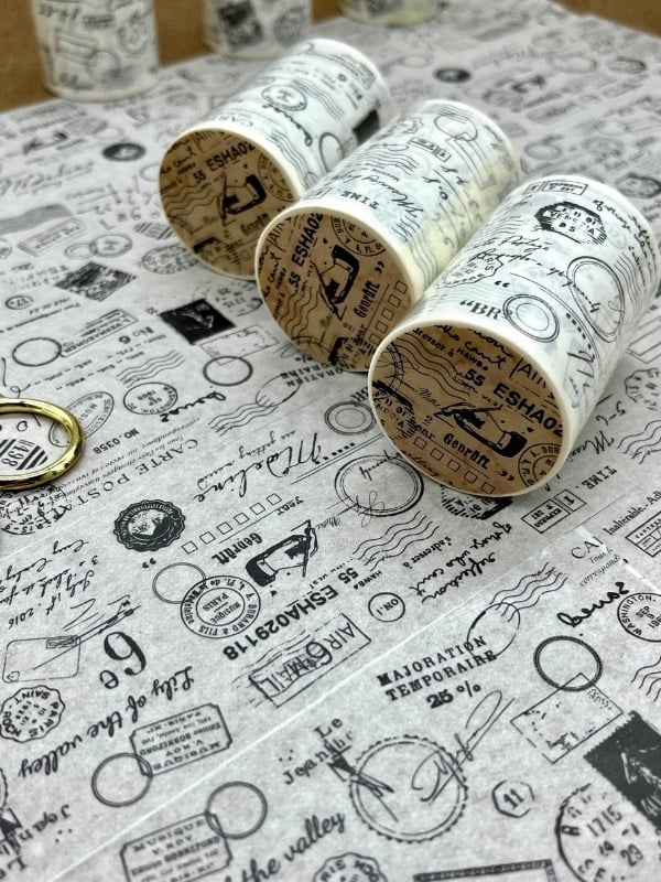 Vintage Postage Letter Kraft 2m*6cm Washi Bant/Kartpostal Damga&Pul Desenli Dekoratif Bant/Washi Tape/Masking Tape