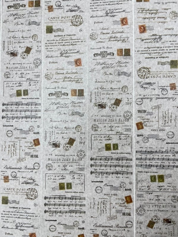 Vintage Postal Symphony Kraft 2m*6cm Washi Bant/Kartpostal Pul&Mektup Desenli Dekoratif Bant/Washi Tape/Masking Tape