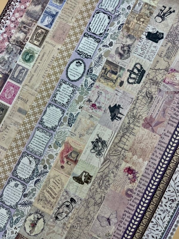 Vintage Retro Temalı 20’li  Washi Bant Seti – Letters from Anna Serisi (20*2 m) /Masking Tape/ Desenli Bant