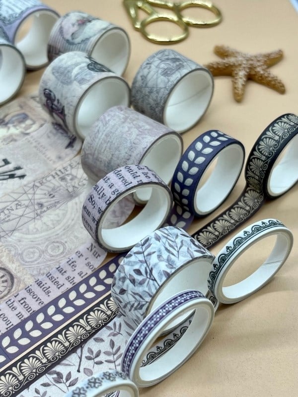 Vintage Retro Temalı 20’li  Washi Bant Seti – Letters from Anna Serisi (20*2 m) /Masking Tape/ Desenli Bant