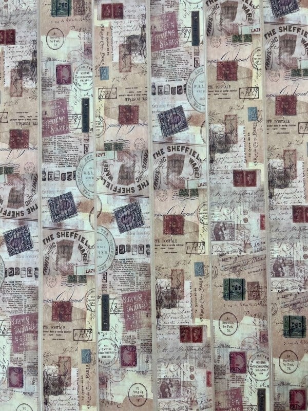 Vintage Sepia Postage Archive Washi Bant 2m*4cm/Sepya Kartpostal&Pul Desenli Dekoratif Bant/Washi Tape/Masking Tape