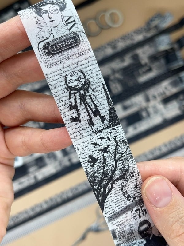 Vintage Siyah Beyaz Temalı 20’li Washi Bant Black & White Memory/ Fleeting Monologue Serisi (20*2m) Masking  Tape/Desenli Bant 