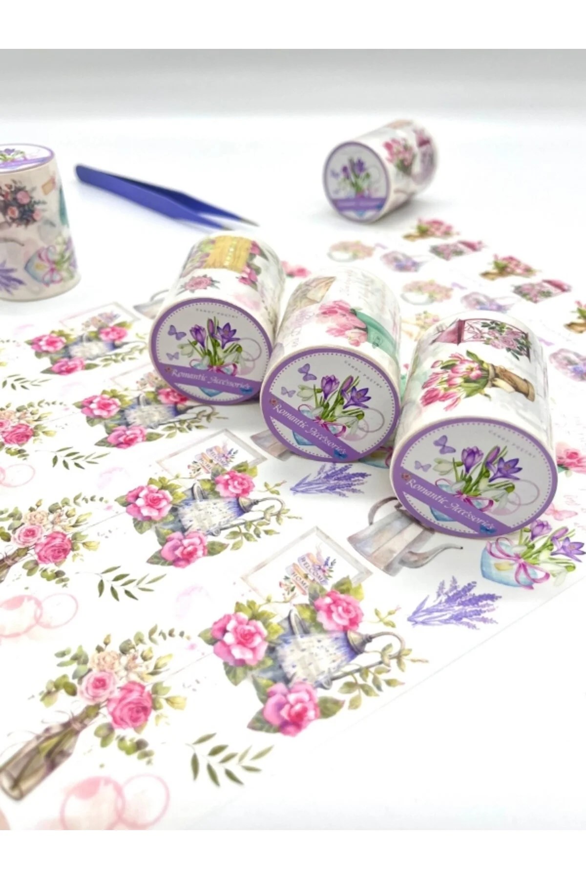 Vintage Tea Garden 2m Washi Bant/Washi Tape/Masking Tape/Desenli Bant