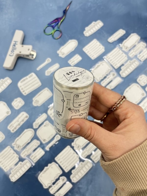Weekly Memo Checklist Temalı 2m 101 Adet Sticker Washi Bant/Masking Tape/Desenli Bant/Bullet Journal