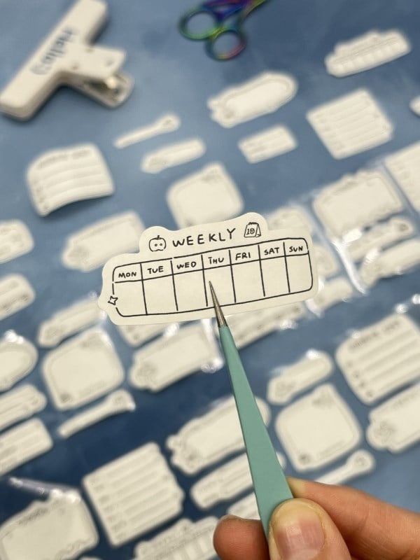 Weekly Memo Checklist Temalı 2m 101 Adet Sticker Washi Bant/Masking Tape/Desenli Bant/Bullet Journal