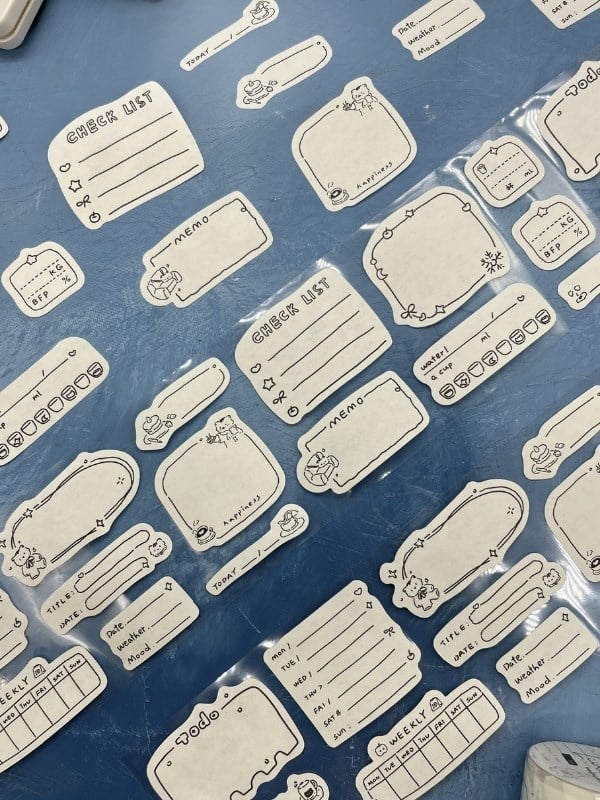 Weekly Memo Checklist Temalı 2m 101 Adet Sticker Washi Bant/Masking Tape/Desenli Bant/Bullet Journal