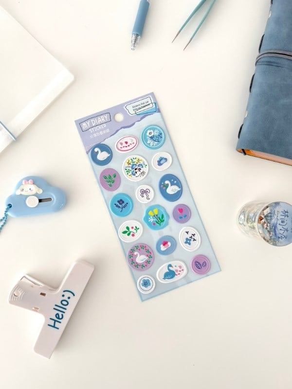 Winter Blue Dream Journal Box Kış Temalı 11 Parça Hediyelik Set/Sticker/Defter/İndeks/Washi Bant