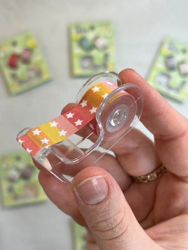 Yeşil Renk 2+1 Washi Bant ve Kesim Aparatlı Mini Set/ Washi Tape / Bullet Journal