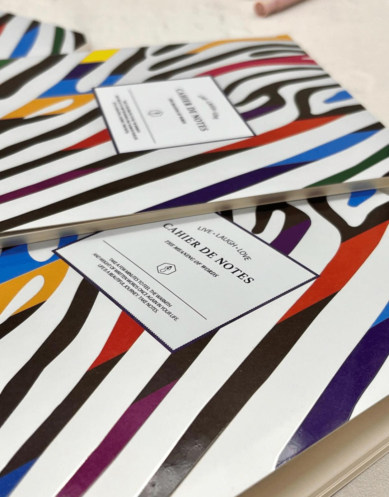 Zebra Desenli Çok Renkli Çizgili 40 Yaprak  Defter / Notebook / Okul Defteri