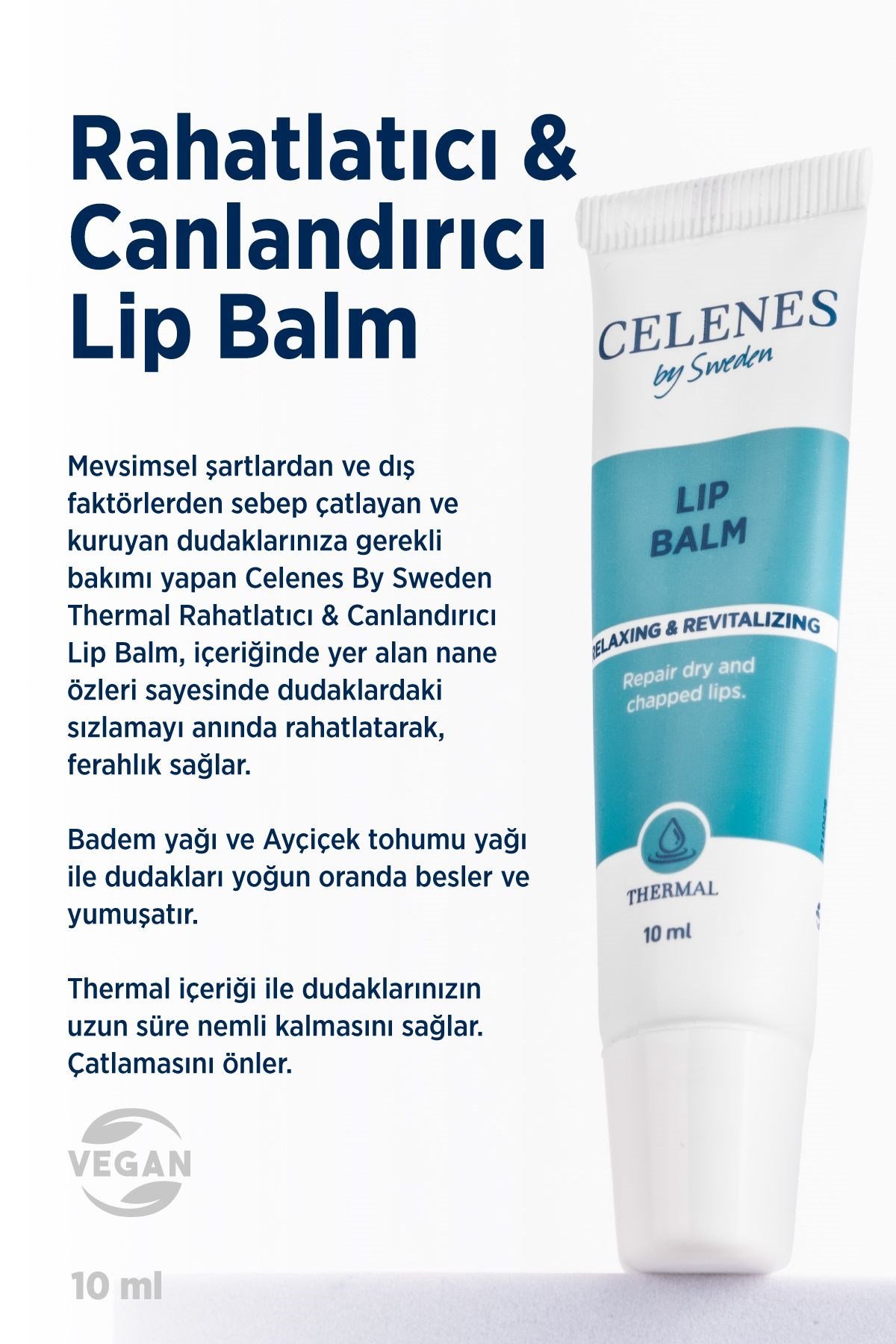 Celenes By Sweden Thermal Rahatlatıcı & Canlandırıcı Lip Balm Dudak Nemlendirici 10 ml  