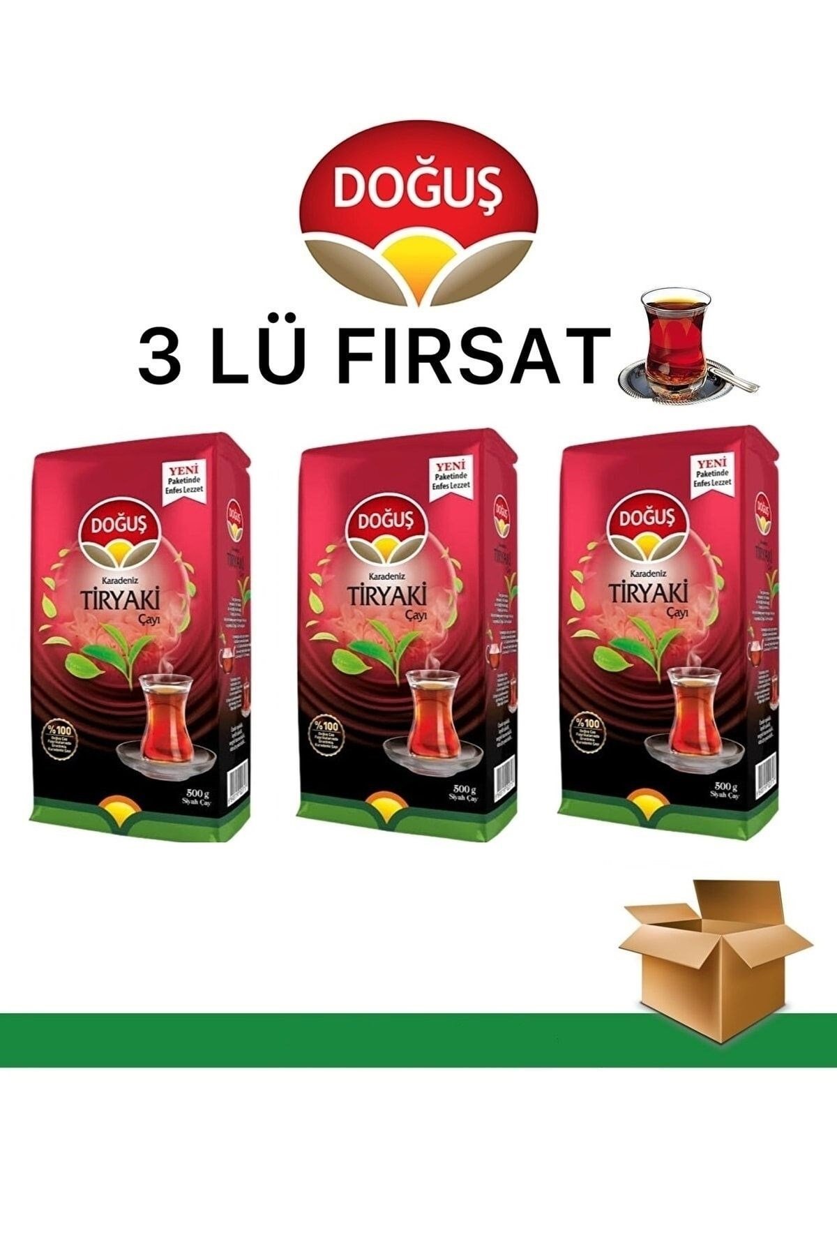Doğuş Karadeniz Tiryaki Çay 1 kg (3 adet)