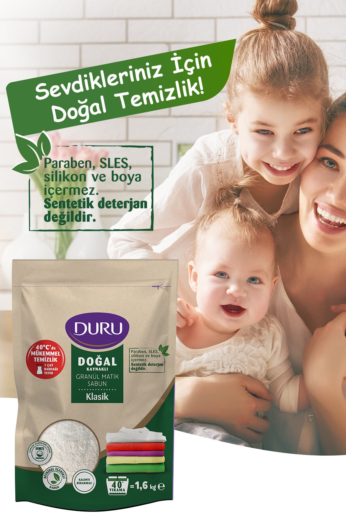 Duru Granül Sabun 1.6 kg (2 adet)