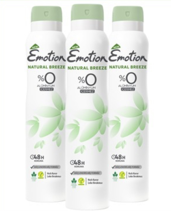 Emotion Natural Breeze Kadın Deodorant 200 ml (3 adet)