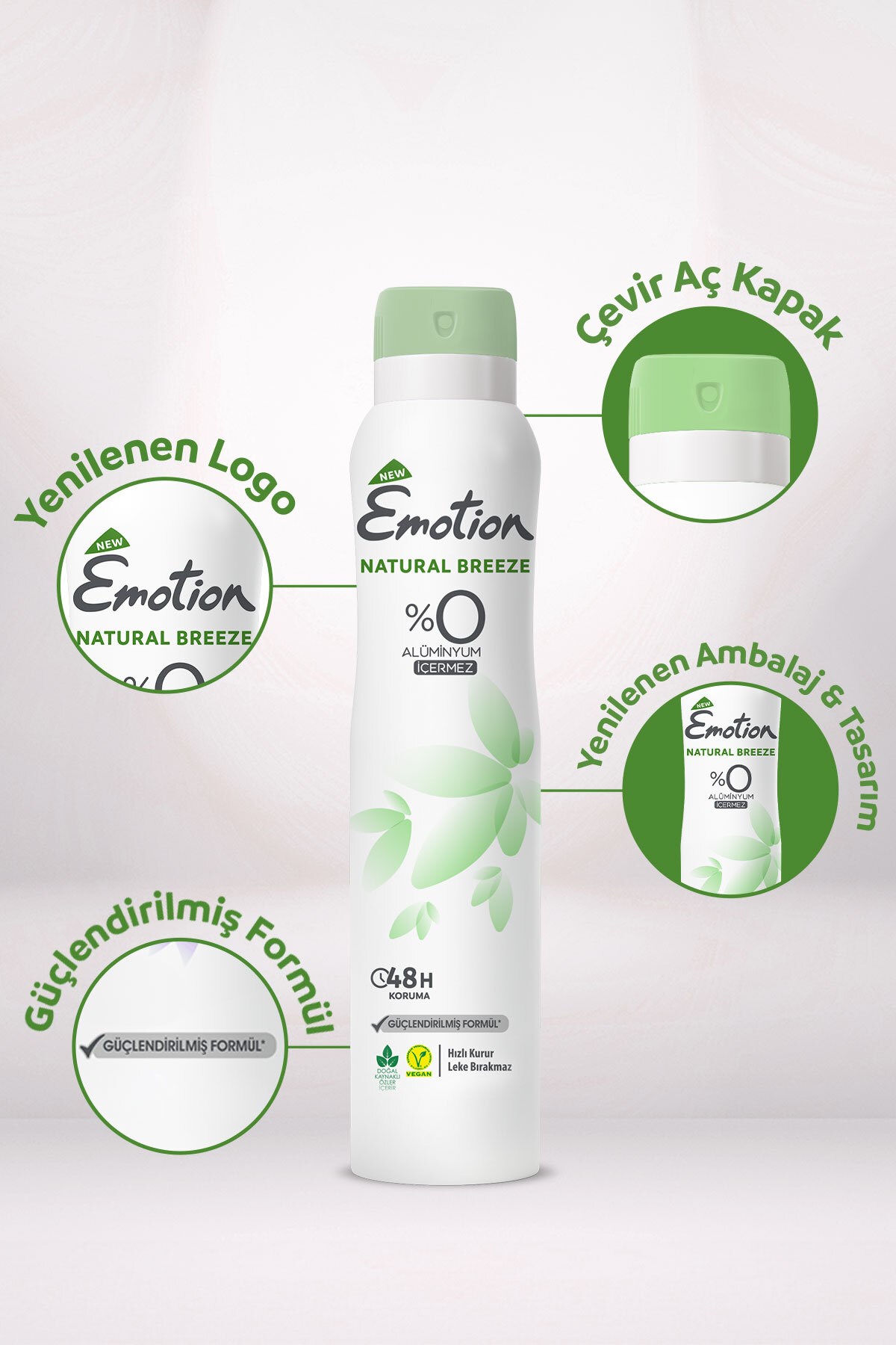 Emotion Natural Breeze Kadın Deodorant 200 ml (6 adet)