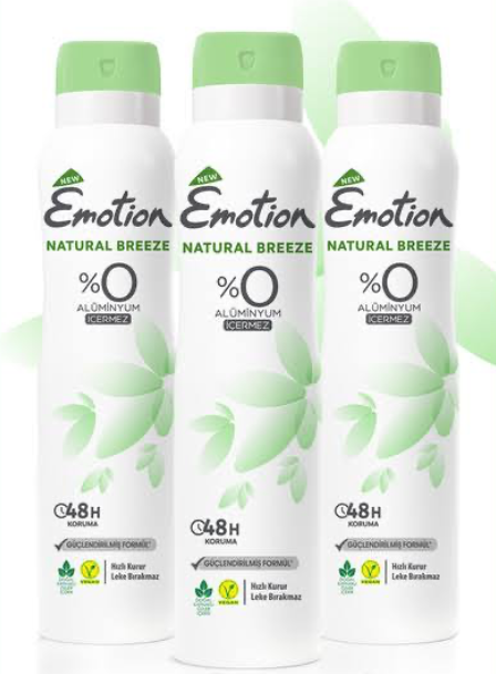 Emotion Natural Breeze Kadın Deodorant 150 ml (3 adet)