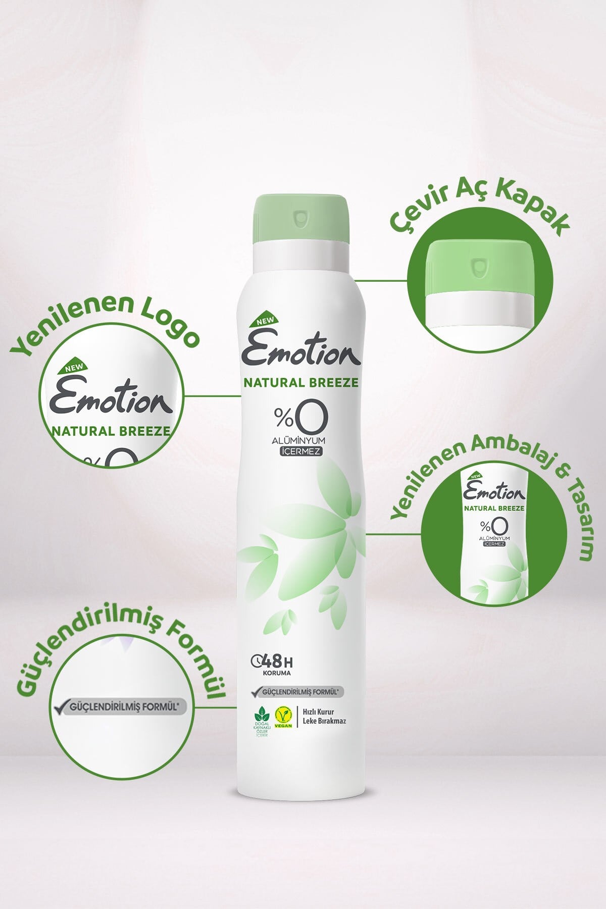 Emotion Natural Breeze Kadın Deodorant 200 ml (6 adet)