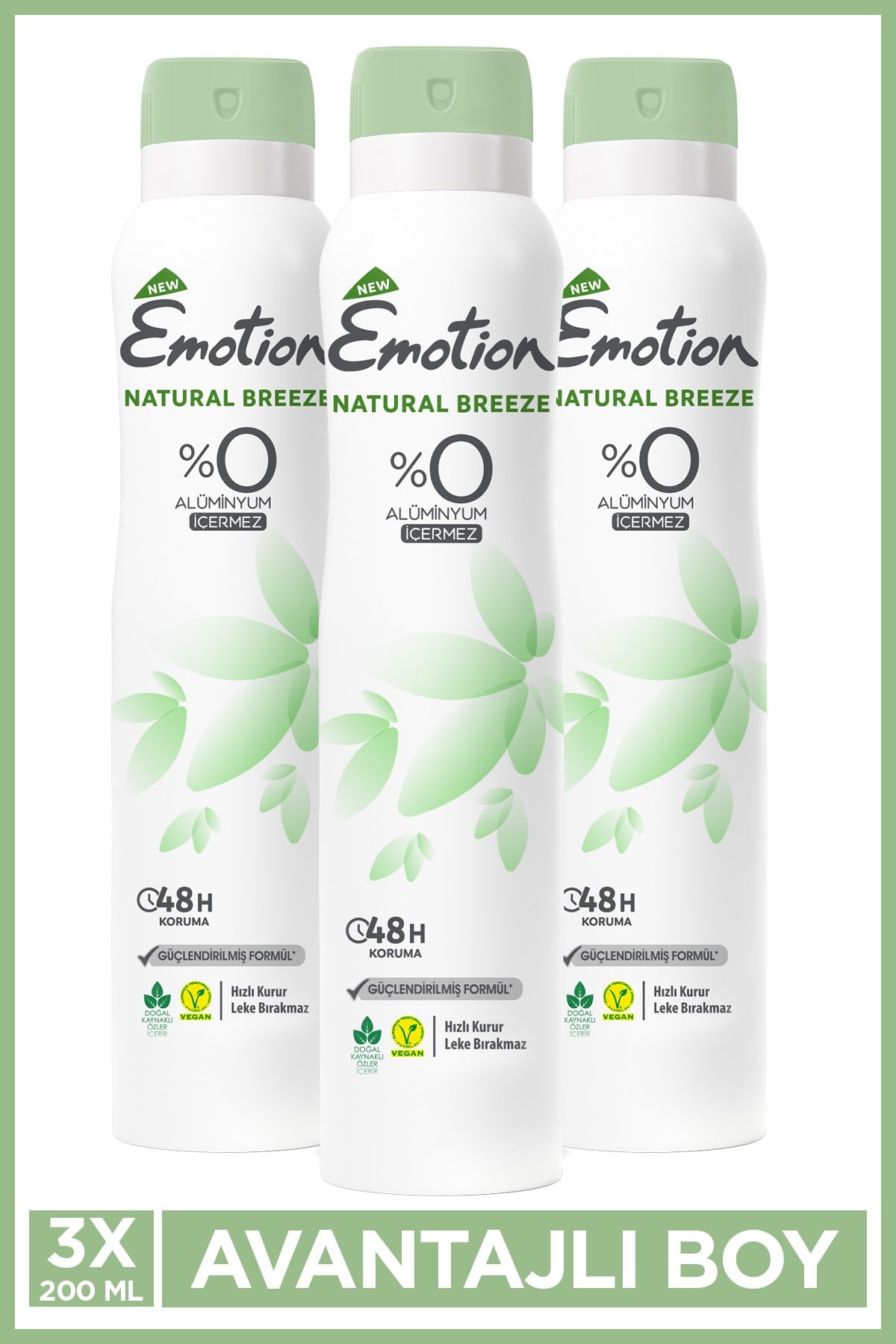 Emotion Natural Breeze Kadın Deodorant 200 ml (3 adet)